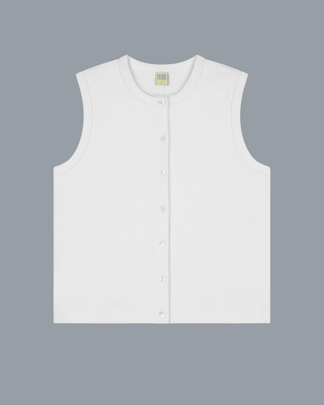 POPPY SLEEVELESS CARDIGAN | White - Image 5